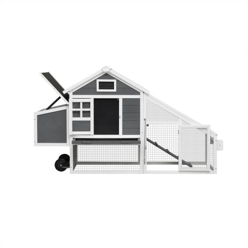 Removable Tray Ramp Wooden Outdoor Chicken Hutch Coop With Running Cage With Wheels Removable Tray Ramp Wooden Outdoor Chicken Hutch Coop With Running Cage With Wheels