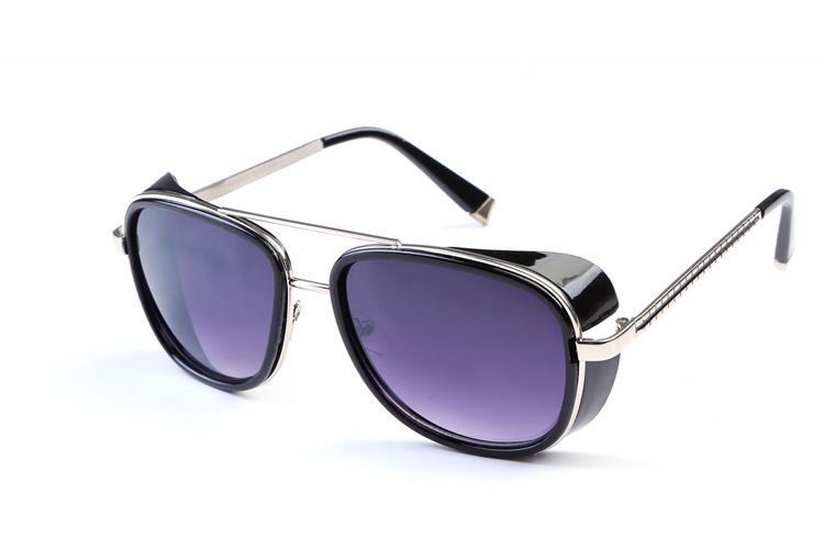 Iron Fashion Man 3 IRON TONY Windscreen Sunglasses for Men and Women Double beam Sunglasses Retro Personality Glasses Iron Fashion Man 3 IRON TONY Windscreen Sunglasses for Men and Women Double beam Sunglasses Retro Personality Glasses