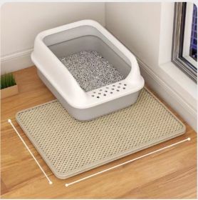 Cat Litter Mat Double Layer Filter Anti-bring Out (Option: Beige-30x30)